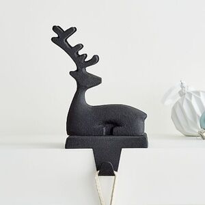 New! 🖤🦌🖤Crate&Barrel Zinc Sitting Reindeer Holiday Stocking Holder